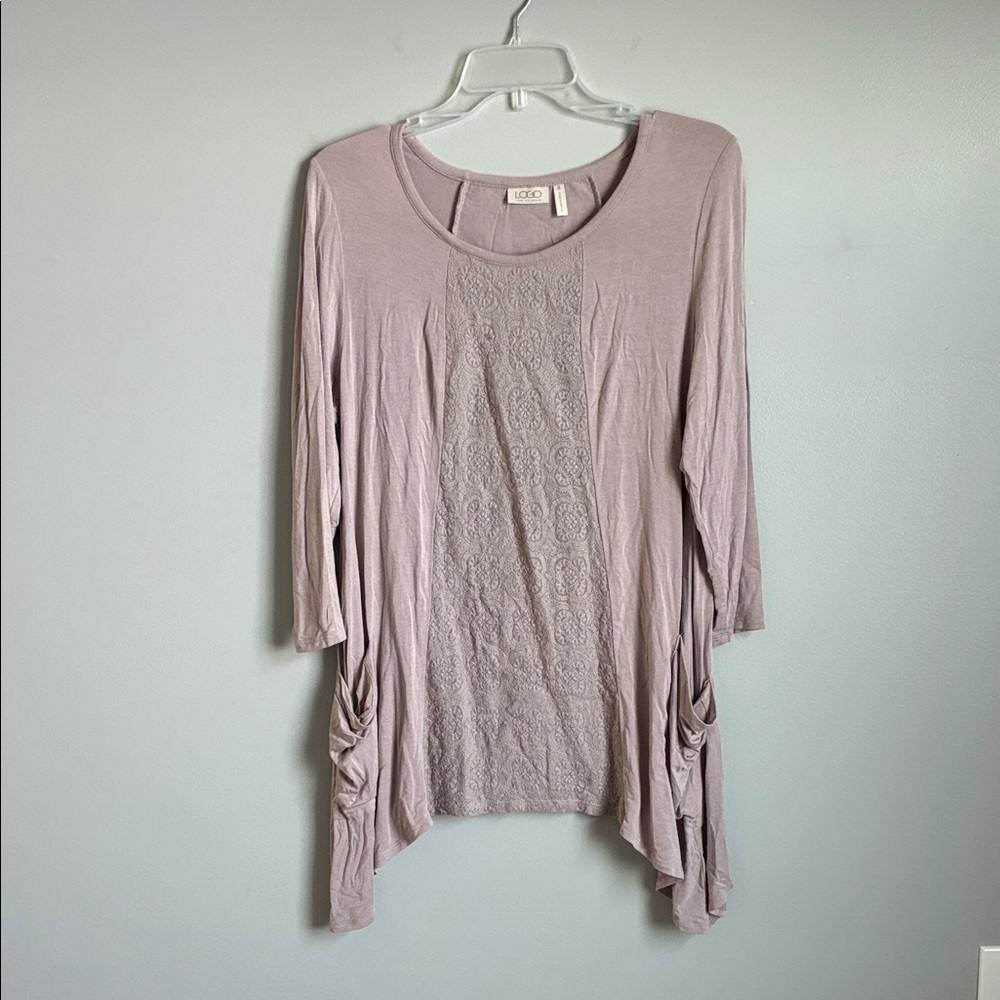 LOGO by Lori Goldstein Women's Light Lavender Tunic